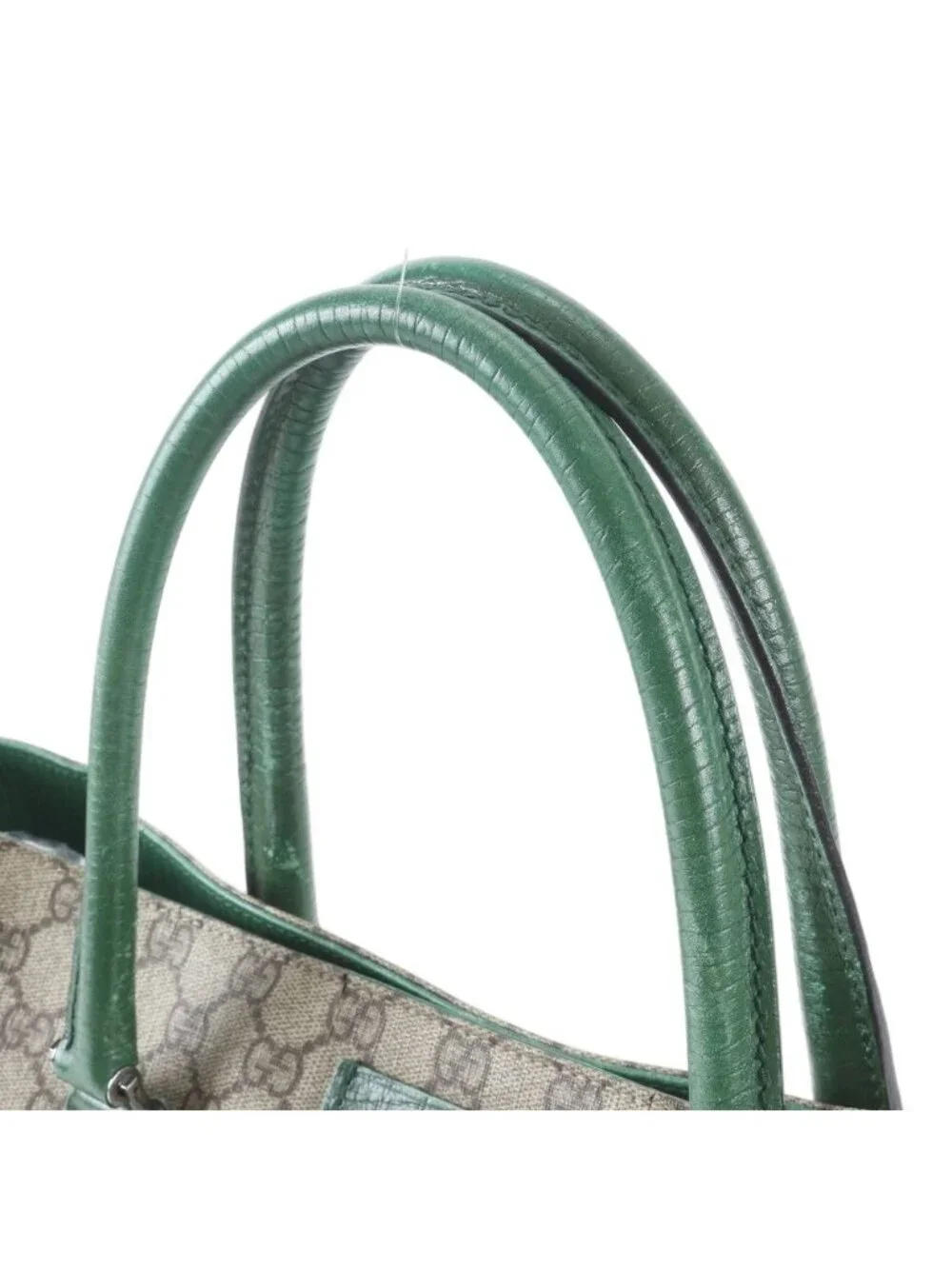Gucci GG Supreme Leather Tote Shoulder Business Document Brown